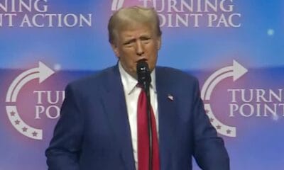 Former President Donald Trump speaking passionately at a Las Vegas rally, addressing supporters about his proposed tax cuts and 2024 campaign strategy.